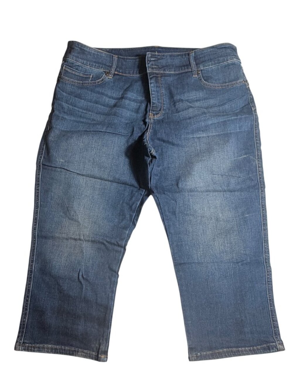 NY&C SoHo Dark Denim Curve Creator Crop Jeans, Size 20